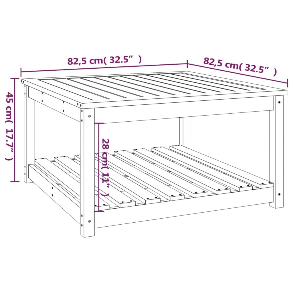 vidaXL aialaud, 82,5x82,5x45 cm, männipuit цена и информация | Aialauad | kaup24.ee