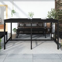 vidaXL aialaud, must, 203,5 x 90 x 110 cm, männipuit hind ja info | Aialauad | kaup24.ee