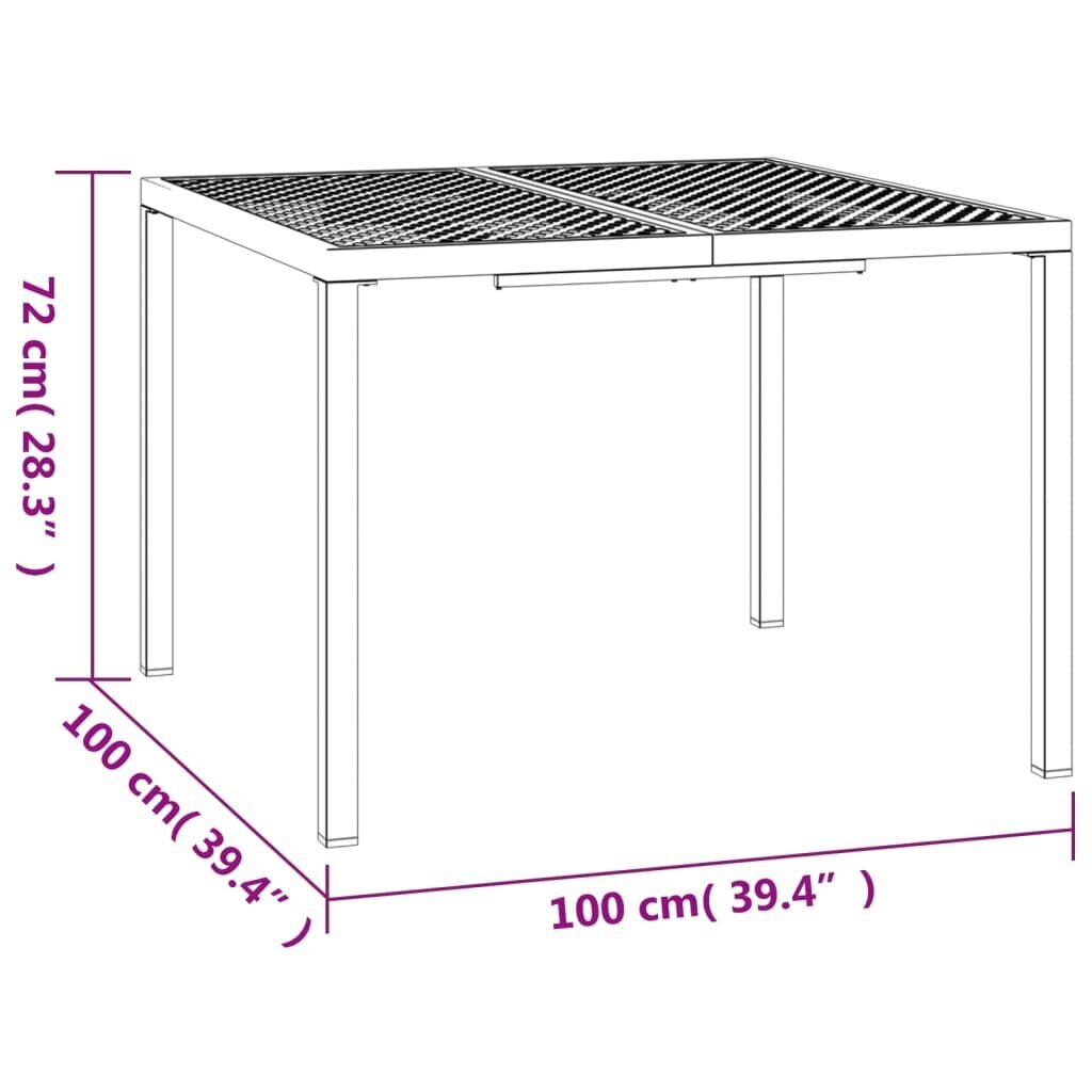 vidaXL aialaud, antratsiithall, 100 x 100 x 72 cm, teras hind ja info | Aialauad | kaup24.ee