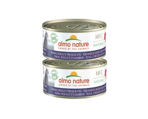 Konserv kassidele Almo Nature HFC Natural, tuunikala, kana ja singiga, 2x150 g hind ja info | Konservid kassidele | kaup24.ee