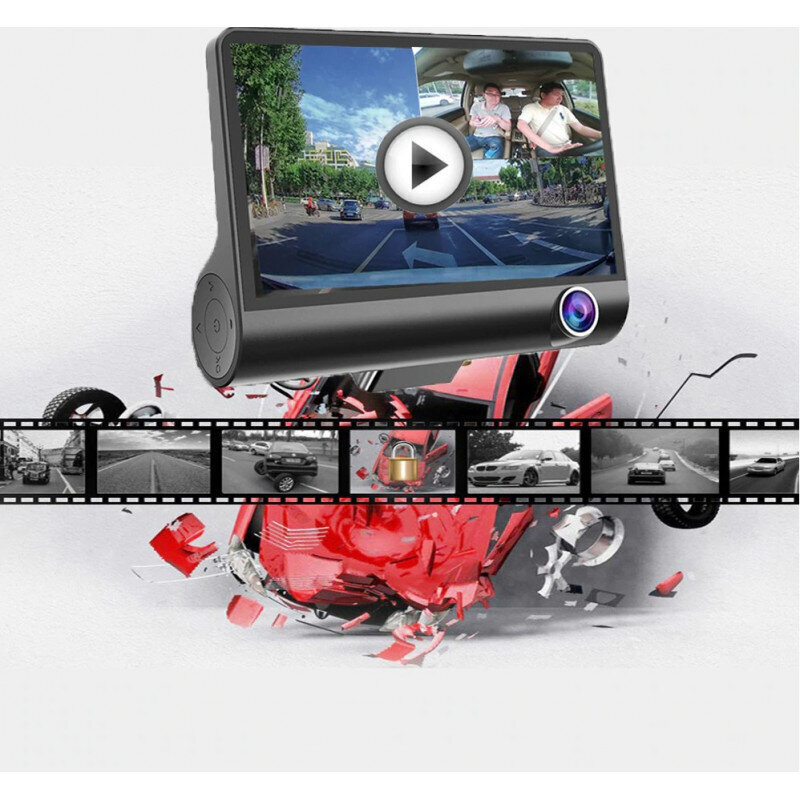DVR Triple kõrglahutusega IPS-ekraan, 170-kraadine videosalvesti koos tagumise videokaameraga цена и информация | Pardakaamerad ja videosalvestid | kaup24.ee