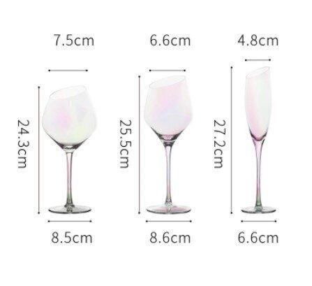 Värvilised, vikerkaare peegeldusega kaldus klaasid, 2 tk hind ja info | Klaasid, tassid ja kannud | kaup24.ee