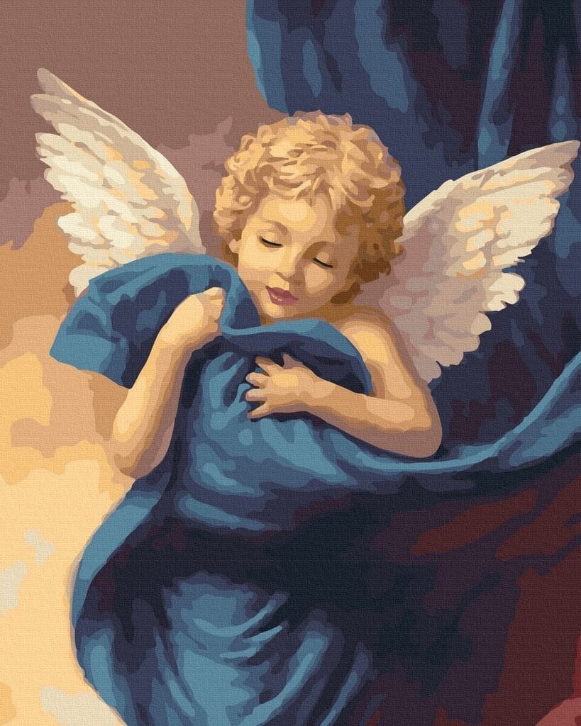 Maalimine numbrite järgi - maalimise komplekt 40x50 cm. "Guardian Angel" цена и информация | Maalid numbri järgi | kaup24.ee