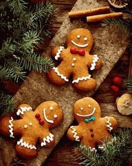 Maalimine numbrite järgi - maalimise komplekt 40x50 cm. "Gingerbread for Christmas" hind ja info | Maalid numbri järgi | kaup24.ee