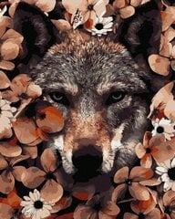 Картина по номерам Волк в листьях Oh Art!, 40x50 см цена и информация | Живопись по номерам | kaup24.ee