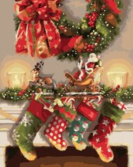 Maalimine numbrite järgi - maalimise komplekt 40x50 cm. "Gifts over the fireplace" цена и информация | Живопись по номерам | kaup24.ee