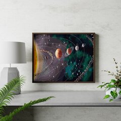 Maalimine numbrite järgi - maalimise komplekt 40x50 cm. "Planets around the Sun" hind ja info | Maalid numbri järgi | kaup24.ee