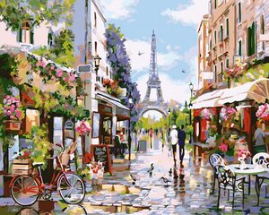 Maalimine numbrite järgi - maalimise komplekt 40x50 cm. "Streets in Paris" цена и информация | Живопись по номерам | kaup24.ee