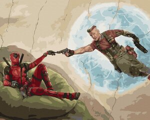 Maalimine numbrite järgi - maalimise komplekt 40x50 cm. "Creation of Deadpool" hind ja info | Maalid numbri järgi | kaup24.ee