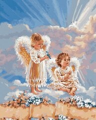 Maalimine numbrite järgi - maalimise komplekt 40x50 cm. "Angels in the Clouds" цена и информация | Живопись по номерам | kaup24.ee