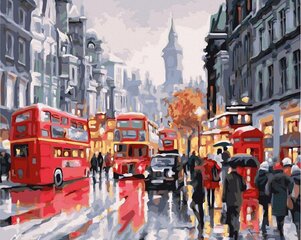 Maalimine numbrite järgi - maalimise komplekt 40x50 cm. "Somewhere in London" hind ja info | Maalid numbri järgi | kaup24.ee