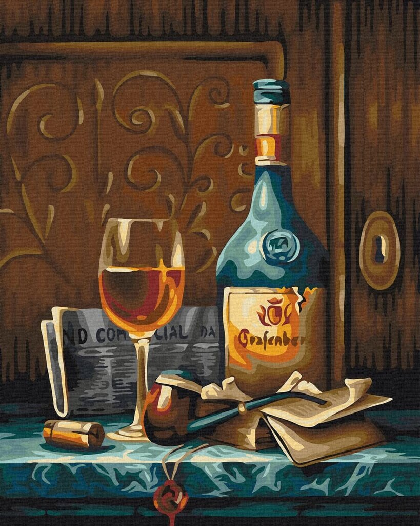 Maalimine numbrite järgi - maalimise komplekt 40x50 cm. "Wine on the table" цена и информация | Maalid numbri järgi | kaup24.ee