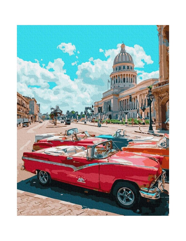 Maalimine numbrite järgi - maalimise komplekt 40x50 cm. "Havana's street" hind ja info | Maalid numbri järgi | kaup24.ee