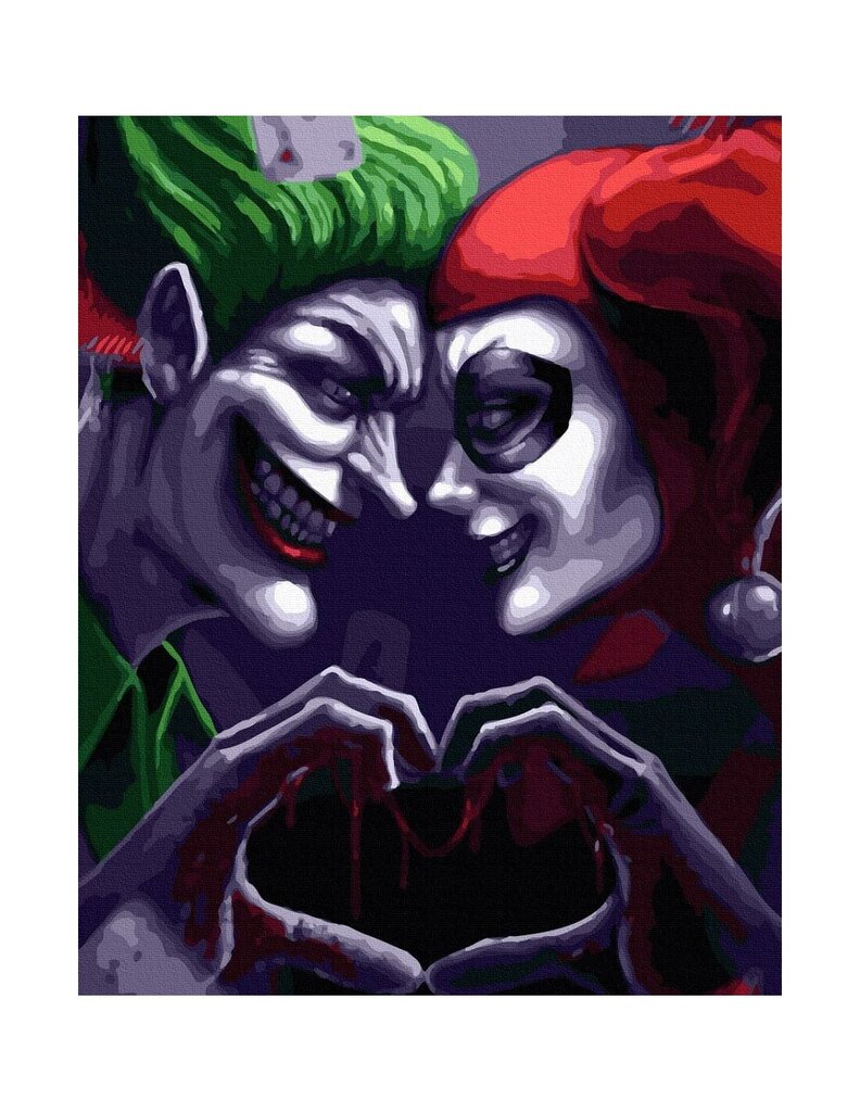 Maalimine numbrite järgi - maalimise komplekt 40x50 cm. "Joker and Harley" цена и информация | Maalid numbri järgi | kaup24.ee