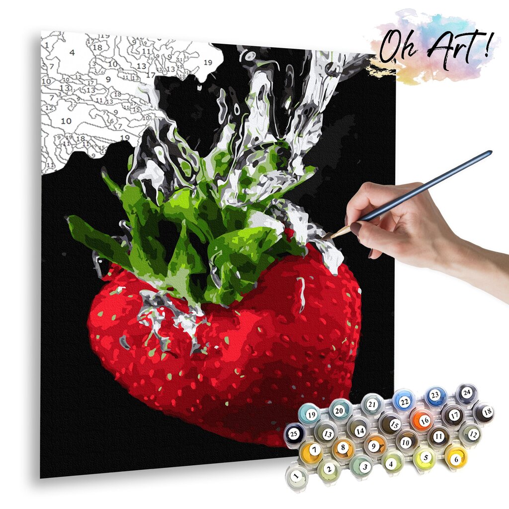 Maalimine numbrite järgi - maalimise komplekt 40x50 cm. "Ripe Strawberries" hind ja info | Maalid numbri järgi | kaup24.ee