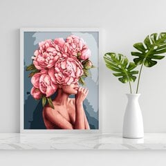 Maalimine numbrite järgi - maalimise komplekt 40x50 cm. "Lush peonies" hind ja info | Maalid numbri järgi | kaup24.ee