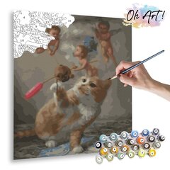 Maalimine numbrite järgi - maalimise komplekt 40x50 cm. "Cat and Angels" цена и информация | Живопись по номерам | kaup24.ee