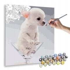 Maalimine numbrite järgi - maalimise komplekt 40x50 cm. "Toy Terrier" hind ja info | Maalid numbri järgi | kaup24.ee