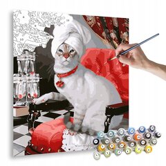 Maalimine numbrite järgi - maalimise komplekt 40x50 cm. "The Royal Cat" hind ja info | Maalid numbri järgi | kaup24.ee