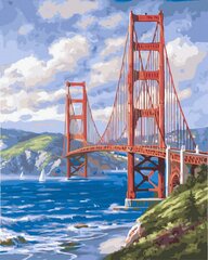 Maalimine numbrite järgi - maalimise komplekt 40x50 cm. "A bridge in California" hind ja info | Maalid numbri järgi | kaup24.ee
