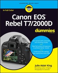 Canon EOS Rebel T7/2000D For Dummies цена и информация | Книги по социальным наукам | kaup24.ee