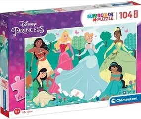 Puzzle 104 elementi MAXI Disney printsessid цена и информация | Пазлы | kaup24.ee