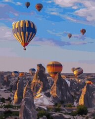 Maalimine numbrite järgi - maalimise komplekt 40x50 cm. "Balloons in Cappadocia" hind ja info | Maalid numbri järgi | kaup24.ee