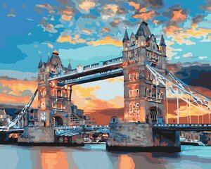 Maalimine numbrite järgi - maalimise komplekt 40x50 cm. "Evening London" hind ja info | Maalid numbri järgi | kaup24.ee