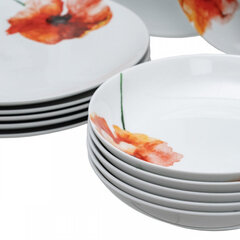 Посуда 18 Предметы Фарфор 1 cm Мак цена и информация | Посуда, тарелки, обеденные сервизы | kaup24.ee