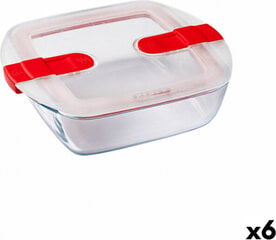 Герметичная коробочка для завтрака Pyrex Cook & Heat Красный 1 L 20 x 17 x 6 cm Cтекло (6 штук) цена и информация | Посуда для хранения еды | kaup24.ee
