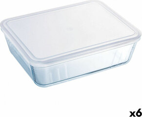 Прямоугольная коробочка для завтрака с крышкой Pyrex Cook & Freeze 19 x 14 x 5 cm 800 ml Прозрачный Силикон Cтекло (6 штук) цена и информация | Посуда для хранения еды | kaup24.ee