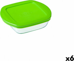 Квадратная коробочка для завтраков с крышкой Pyrex Cook & Store Зеленый 1 L 20 x 17 x 5,5 cm Силикон Cтекло (6 штук) цена и информация | Посуда для хранения еды | kaup24.ee