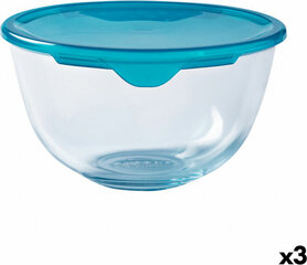 Круглая коробочка для завтраков с крышкой Pyrex Cook & Store Синий 2 L 22 x 22 x 11 cm Силикон Cтекло (3 штук) цена и информация | Посуда для хранения еды | kaup24.ee