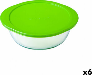 Круглая коробочка для завтраков с крышкой Pyrex Cook & Store 27 x 24 x 8 cm Зеленый 2,3 L Силикон Cтекло (6 штук) цена и информация | Посуда для хранения еды | kaup24.ee