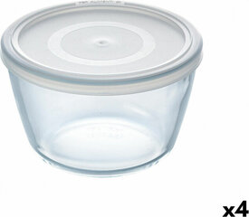 Круглая коробочка для завтраков с крышкой Pyrex Cook & Freeze 1,1 L 15 x 15 x 10 cm Прозрачный Силикон Cтекло (4 штук) цена и информация | Посуда для хранения еды | kaup24.ee