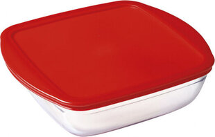 Квадратная коробочка для завтраков с крышкой Ô Cuisine Cook & Store Красный 25 x 22 x 7 cm 2,2 L Силикон Cтекло (5 штук) цена и информация | Посуда для хранения еды | kaup24.ee