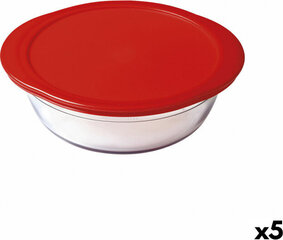 Круглая коробочка для завтраков с крышкой Ô Cuisine Cook & Store Красный 350 ml 15 x 15 x 5 cm Силикон Cтекло (5 штук) цена и информация | Посуда для хранения еды | kaup24.ee