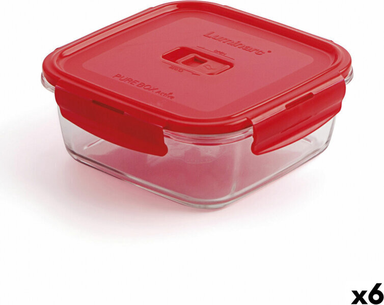 Lõunasöögi karp Luminarc Pure Box Punane 1,22 L hind ja info | Toidu säilitusnõud | kaup24.ee