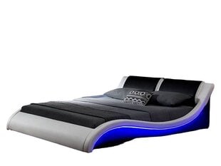 Voodikomplekt Barracuda voodi ja madrats LED-valgusega, kunstnahk, 160x200 цена и информация | Кровати | kaup24.ee