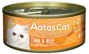 Консервы для кошек Aatas Cat Tantalizing Tuna & Beef, 80 г цена и информация | AATAS Товары для животных | kaup24.ee