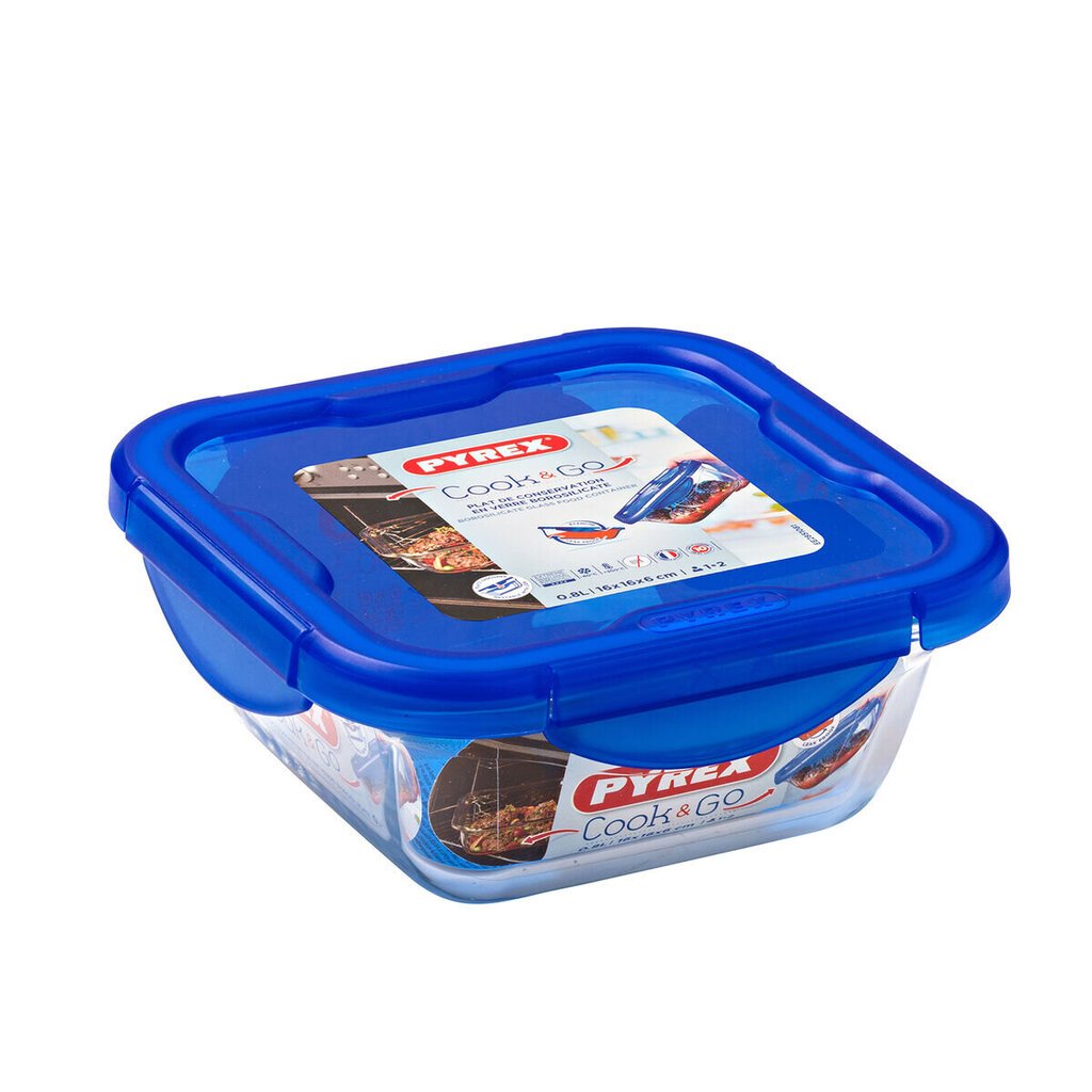 Hermeetiline lõunasöögi karp Pyrex Cook & Go Sinine 850 ml цена и информация | Toidu säilitusnõud | kaup24.ee