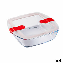 Герметичная коробочка для завтрака Pyrex Cook & Heat 25 x 22 x 7 cm 2,2 L Прозрачный Cтекло (4 штук) цена и информация | Посуда для хранения еды | kaup24.ee