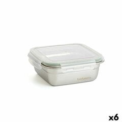 Герметичная коробочка для завтрака Bidasoa Theo 15,3 x 15,3 x 6,3 cm Серебристый 750 ml Металл (6 штук) цена и информация | Посуда для хранения еды | kaup24.ee