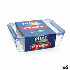 Герметичная коробочка для завтрака Pyrex Pure Glass Прозрачный Cтекло (800 ml) (6 штук) цена и информация | Посуда для хранения еды | kaup24.ee