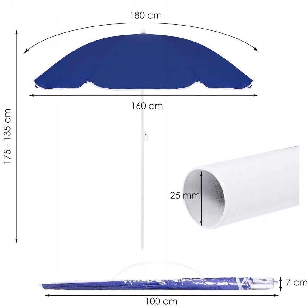 XXL päikesevari, sinine hind ja info | Päikesevarjud, markiisid ja alused | kaup24.ee