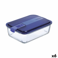 Герметичная коробочка для завтрака Luminarc Easy Box Синий Cтекло (6 штук) (1,97 l) цена и информация | Посуда для хранения еды | kaup24.ee