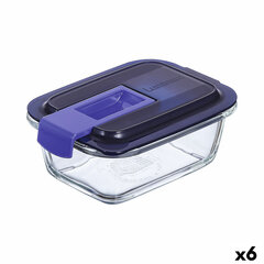 Герметичная коробочка для завтрака Luminarc Easy Box Синий Cтекло (380 ml) (6 штук) цена и информация | Посуда для хранения еды | kaup24.ee