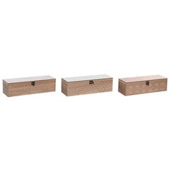 Коробочка для чая DKD Home Decor 30 x 9 x 8 cm Стеклянный Розовый Белый 3 Предметы Деревянный MDF цена и информация | Посуда для хранения еды | kaup24.ee