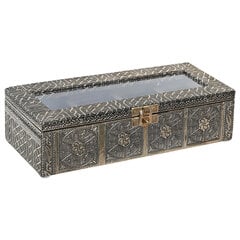 Коробочка для чая DKD Home Decor 23 x 9 x 6 cm Шампанское Деревянный Алюминий цена и информация | Посуда для хранения еды | kaup24.ee