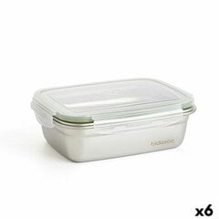 Герметичная коробочка для завтрака Bidasoa Theo 19,5 x 14,5 x 8 cm 850 ml Серебристый Металл (6 штук) цена и информация | Посуда для хранения еды | kaup24.ee